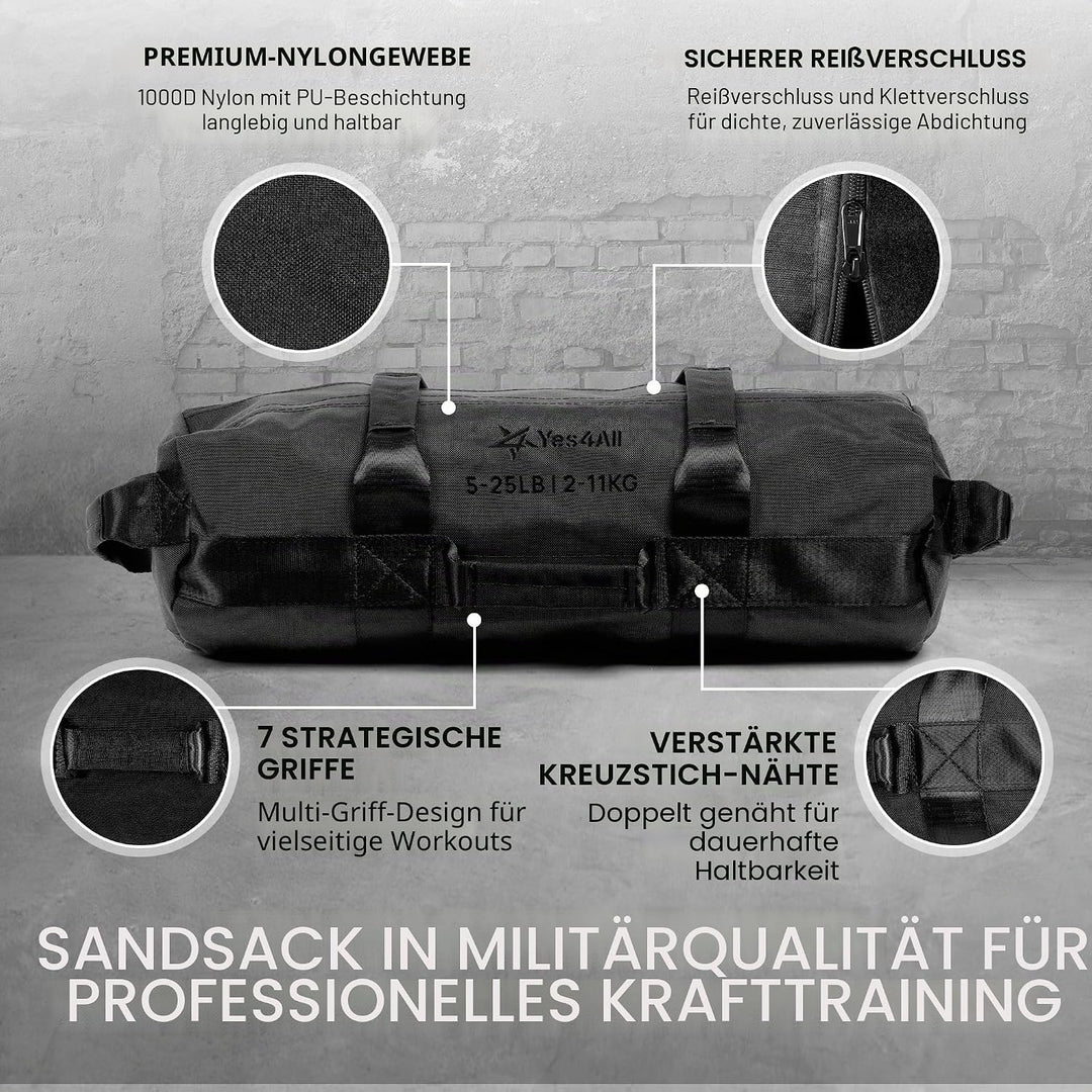 Yes4All Sandsäcke zum Trainieren, verstellbare Sandsäcke für Krafttraining mit Griffen, mehrere Farb