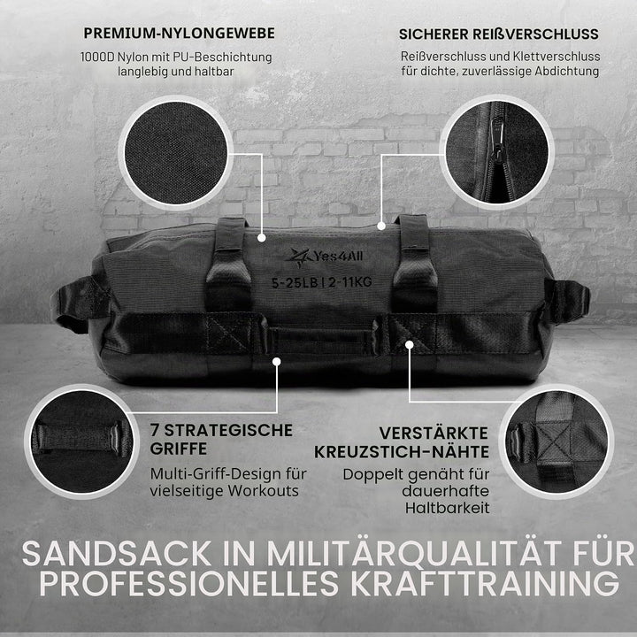Yes4All Sandsäcke zum Trainieren, verstellbare Sandsäcke für Krafttraining mit Griffen, mehrere Farb