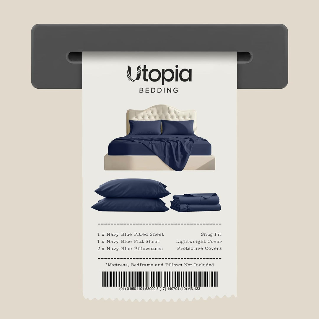 UTOPIA Betten 4 Mikrofaser Bettwäsche, navy, Queen Queen Navy, Queen Navy