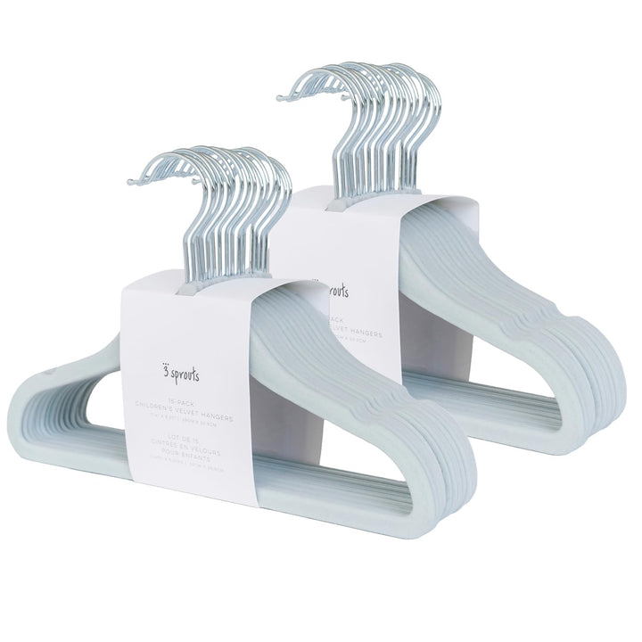 3 Sprouts Kinder Kleiderbügel aus Samt - rutschfest & Robust - Ideal für Baby- & Kleinkinderkleidung