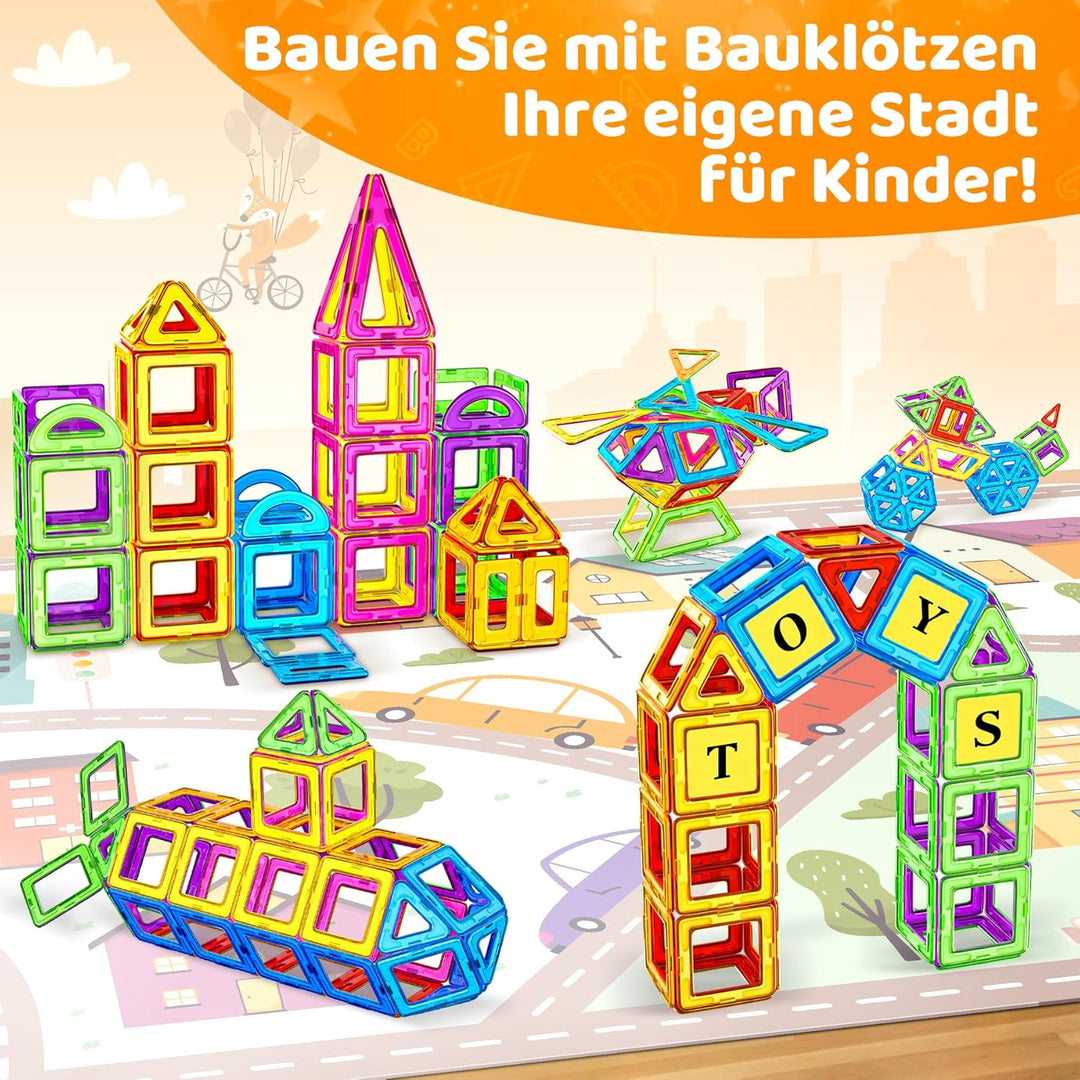 Magnetische Bausteine 120 Teile Konstruktion, Magnetbausteine Magnetspielzeug Magnete Kinder, Magnet