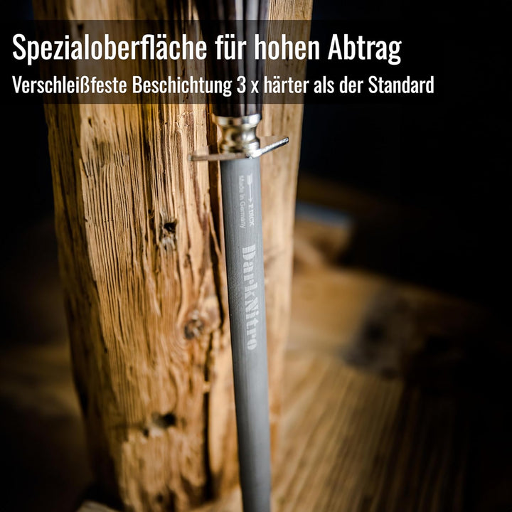 F. DICK Wetzstab, DarkNitro (Wetzstahl 30 cm Spezialbeschichtung für hohen Abtrag, harte Messer Mess
