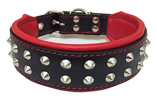 Bestia ''Boston'' Halsband L - passend zu einem Hals von 50 - 57,5 cm Schwarz & Rot, L - passend zu