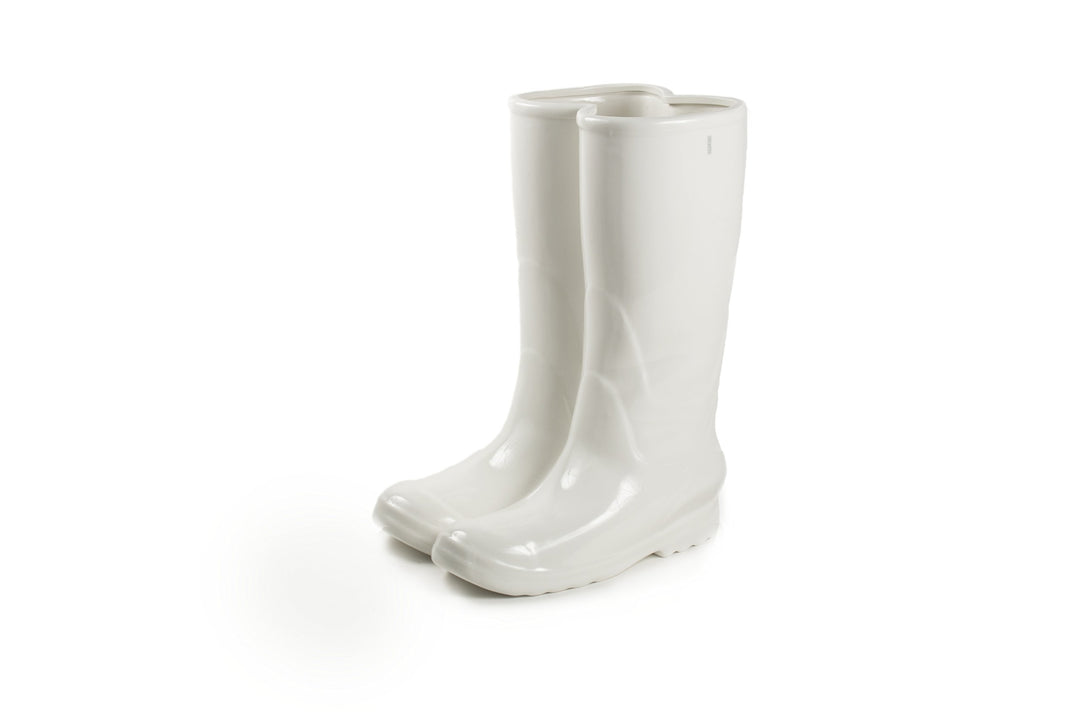 Seletti Vorratsdose 36 cm grosse Porzellan Rainboots Schirmständer, weiss