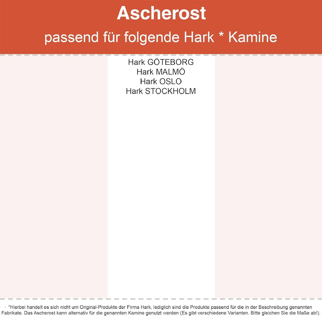 Kaminrost/Ascherost Rund Ø 160 x 10 mm passend für Hark ** Kaminöfen inkl. Modellübersicht - Aschero