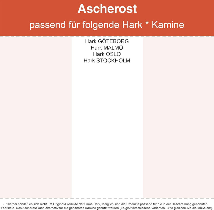 Kaminrost/Ascherost Rund Ø 160 x 10 mm passend für Hark ** Kaminöfen inkl. Modellübersicht - Aschero