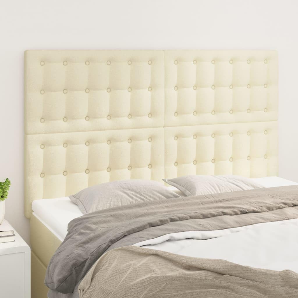vidaXL Kopfteil 4 STK., Bettkopfteil mit Holzbeinen, Höhenverstellbar Polsterkopfteil für Bett, Bett