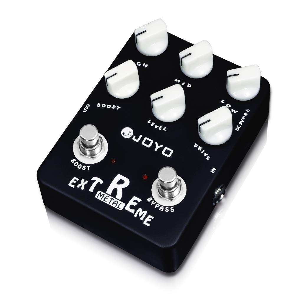 JOYO Metal Distortion Pedal mit 3-Band-EQ und Low-Mid-High Gain Boost für E-Gitarren-Effekt – Bypass