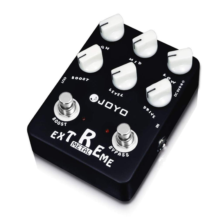 JOYO Metal Distortion Pedal mit 3-Band-EQ und Low-Mid-High Gain Boost für E-Gitarren-Effekt – Bypass