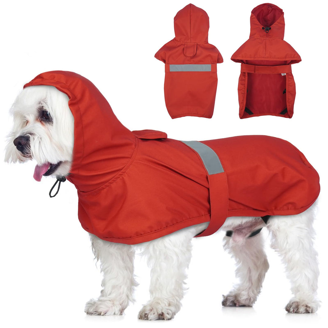 Lelepet Hund Regenmantel, wasserdichte Regenjacke für Mittelgrosse Hunde, Hunderegenmantel mit Refle
