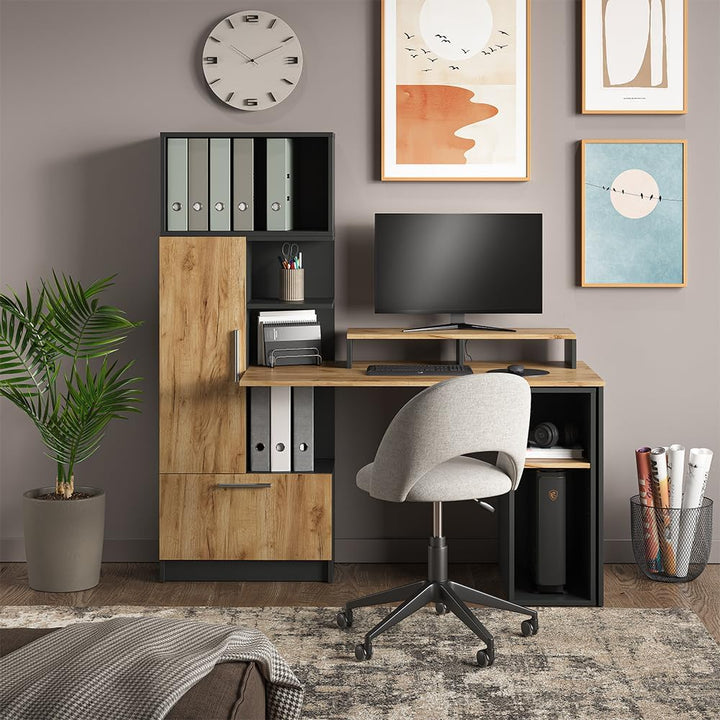 Vicco Monitorständer Tomy, Anthrazit/Goldkraft Eiche, 80 x 12 cm, Anthrazit/Goldkraft Eiche