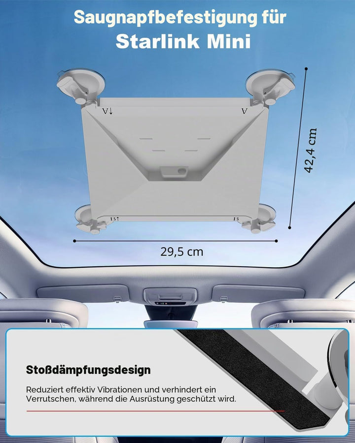 Mwin Starlink Mini-Autohalterung – Langlebige Starlink Mini Zubehör Saugnapfhalterung – Starkes Saug
