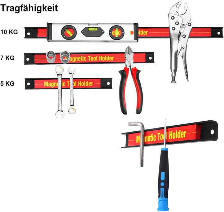 RELAX4LIFE Magnetleiste aus Stahl, Magnetischer Werkzeughalter, Werkzeugleiste Wand, Werkzeughalteru