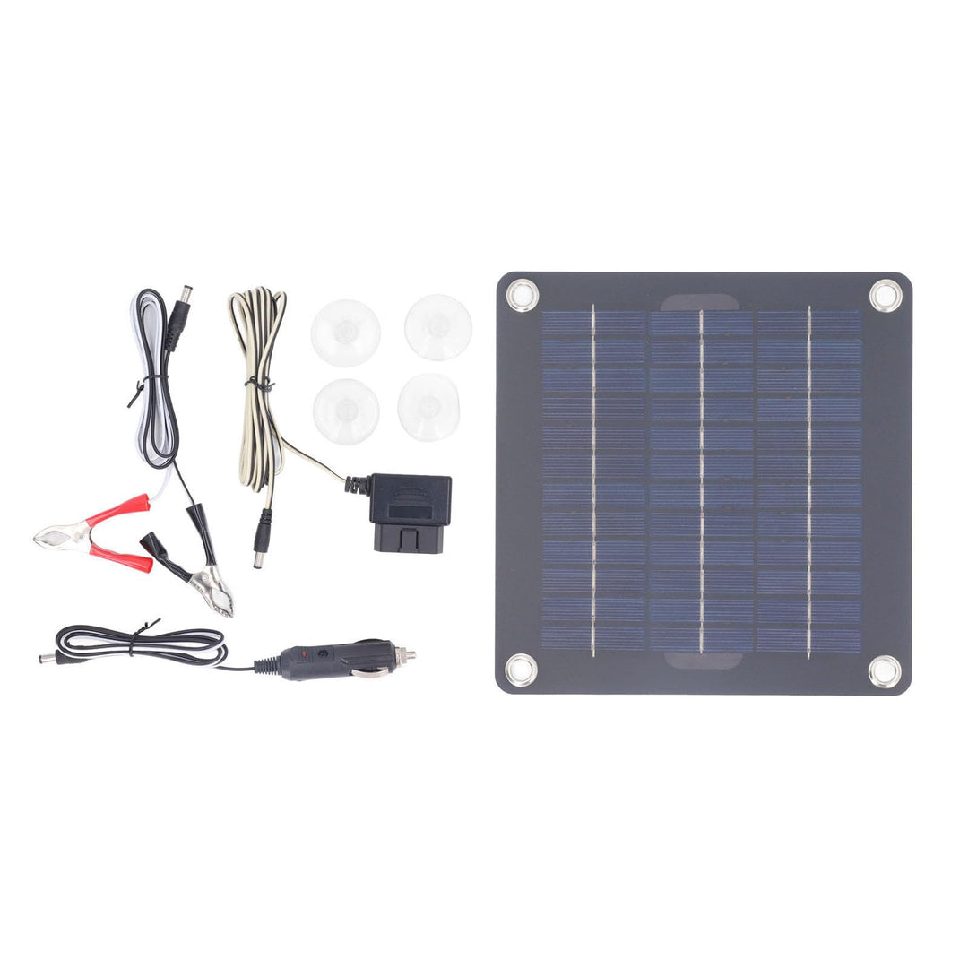 Solarpanel-Kit, Monokristalliner Batterieerhalt mit 12 V und 18 V Ausgang, mit 10 W Solarpanel, OBD-