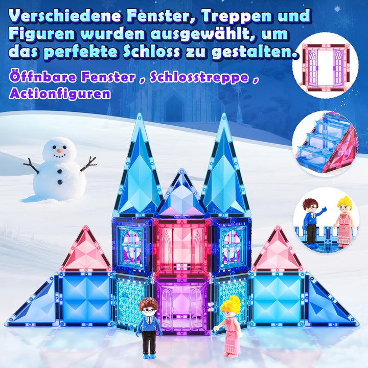 Magnetische Bausteine 58 Stück Magnetbausteine Magnetspielzeuge Kinderspielzeug Magnetblöcke Magnets