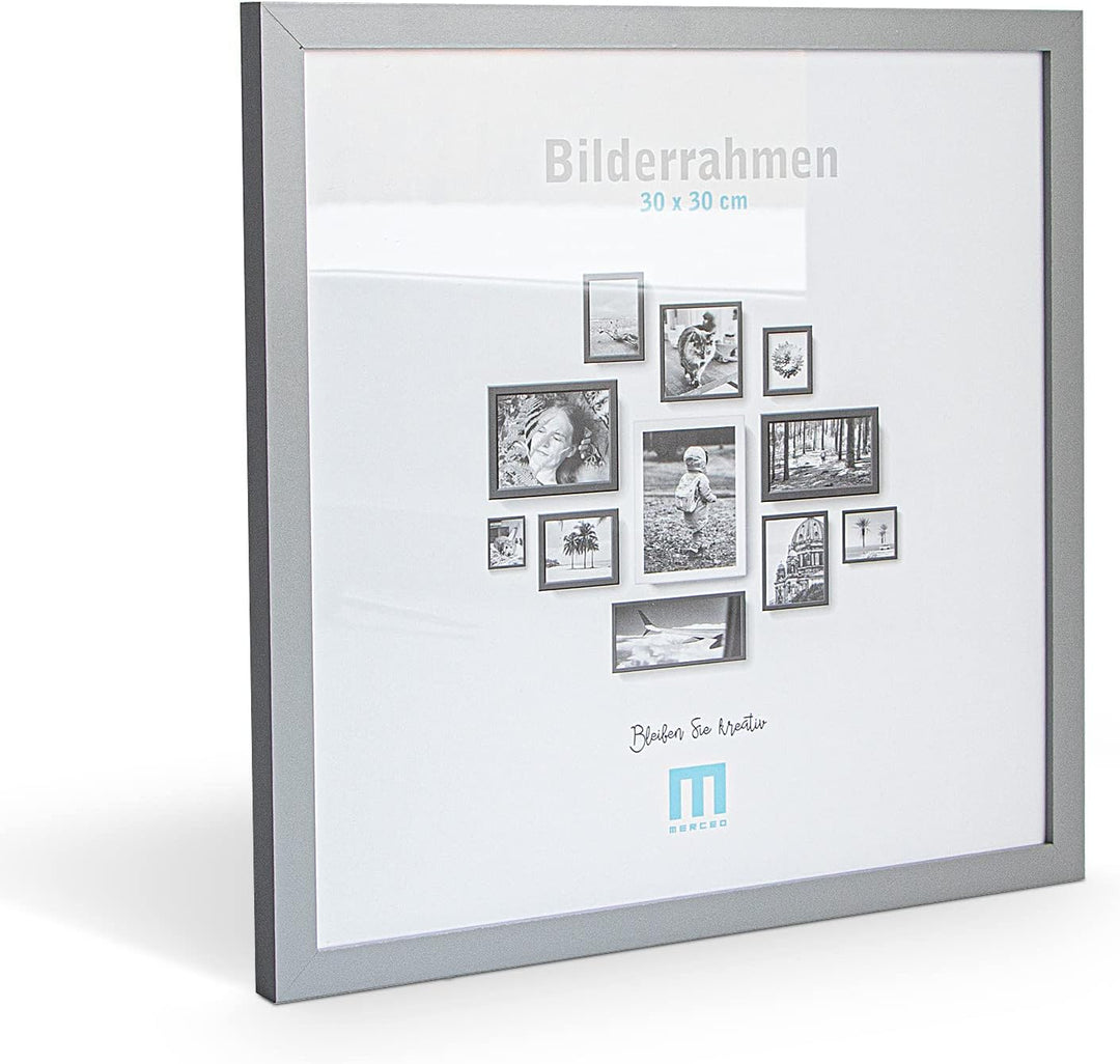 14 tlg. Foto Bilderrahmen-Set in Grau in verschiedenen, unterschiedlichen Grössen. Für Fotowände &amp; B