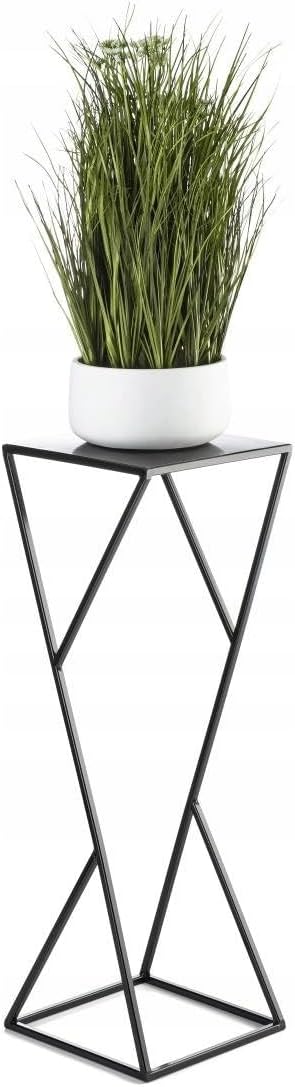 HowHomely Blumenständer Metall 70 x 24 cm - Solider und Minimalistischer Blumenhocker - Schwarz Pfla
