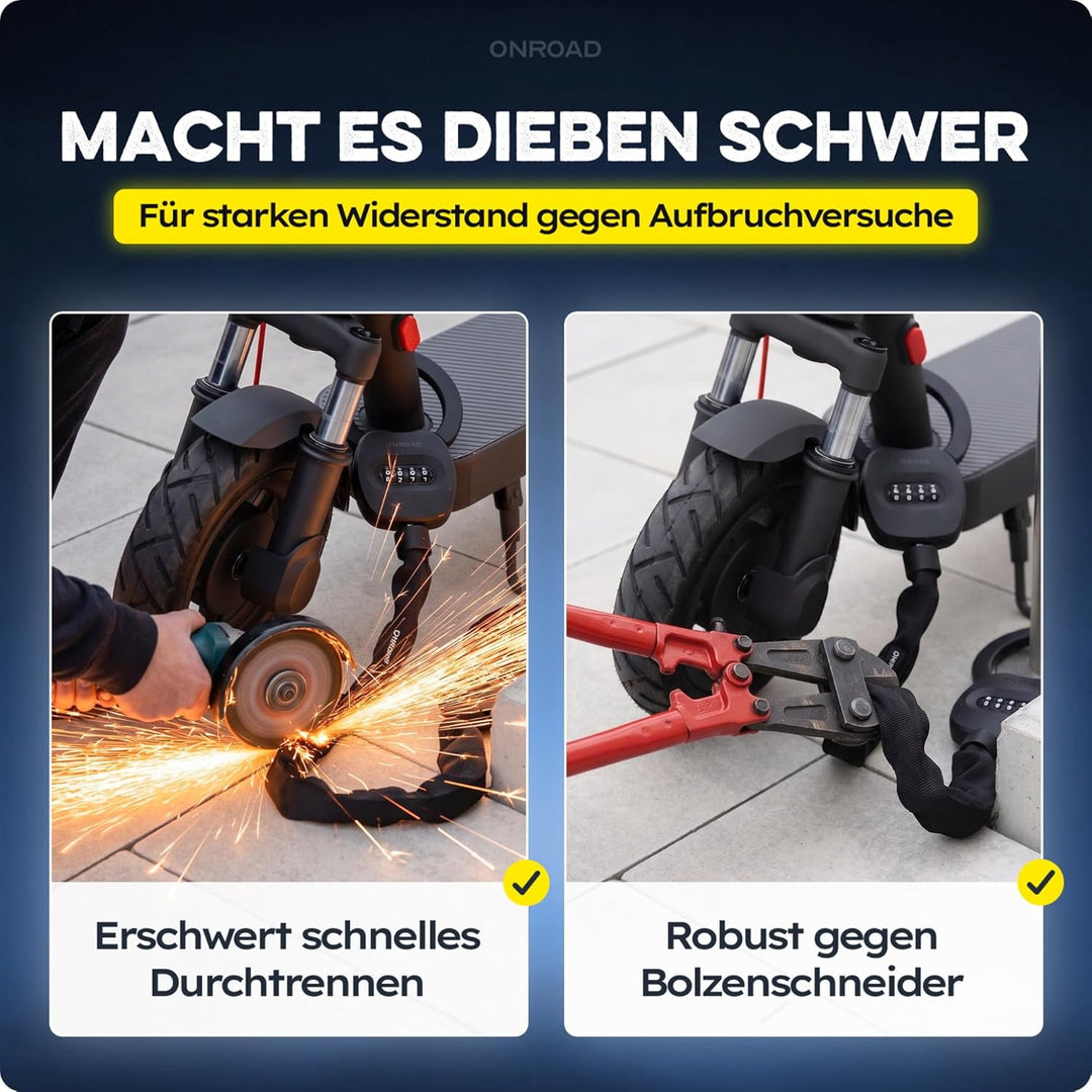 E-Scooter Schloss mit Tasche SNAPSAFE - E-Roller Schloss mit Zahlencode inklusive Recovery Funktion