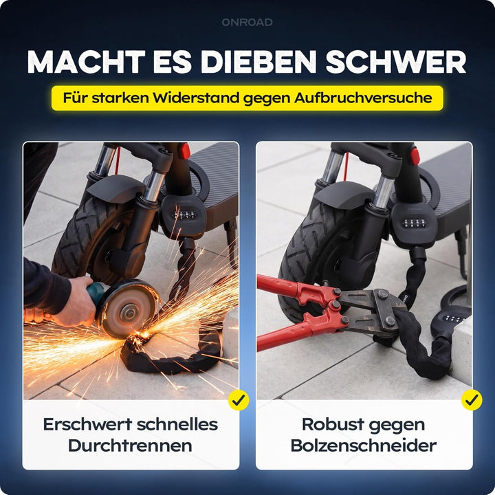 E-Scooter Schloss mit Tasche SNAPSAFE - E-Roller Schloss mit Zahlencode inklusive Recovery Funktion