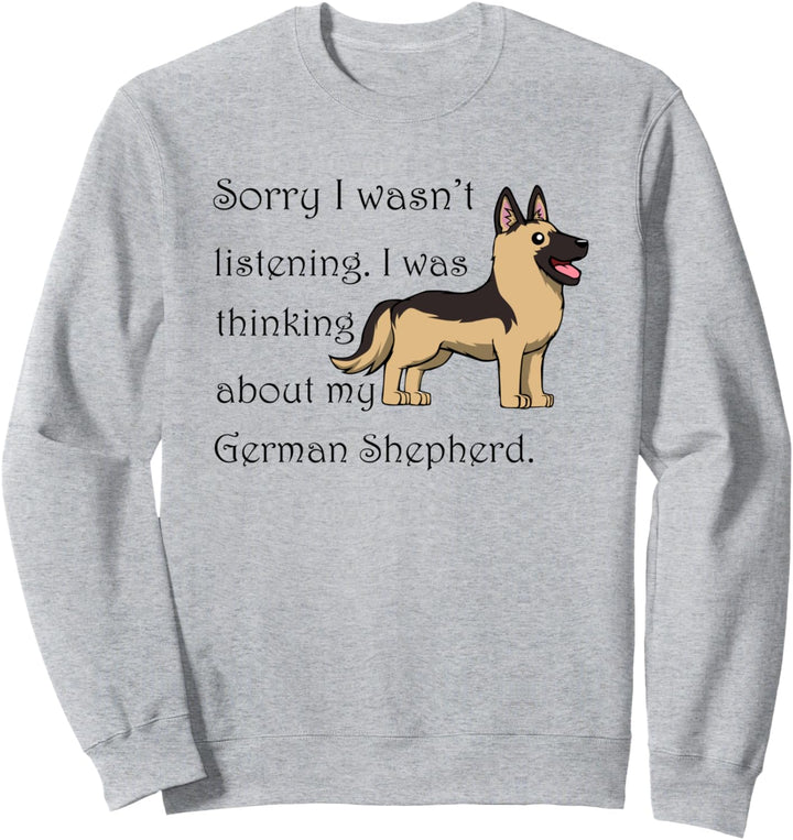 In Gedanken beim Schäferhund Ironisch Hund Sweatshirt