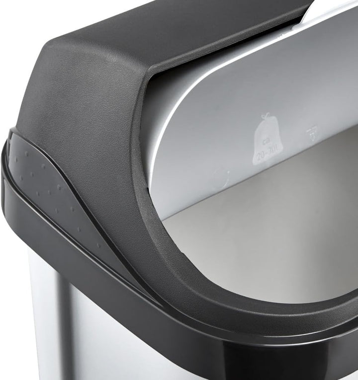 keeeper rasmus 2x Abfallbehälter mit Rolldeckel, 10 l, 25,5 x 19 x 39 cm, Light Silver Silber 2x 10