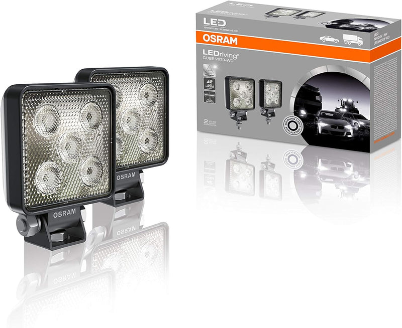 LEDriving CUBE VX70-WD, OFF ROAD LED Zusatzscheinwerfer für Nahfeldbeleuchtung, Wide, 550 Lumen, Lic