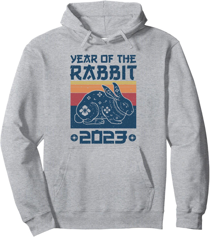 Vintage Year Of Rabbit 2023 | Chinesische Neujahrsdekoration Pullover Hoodie