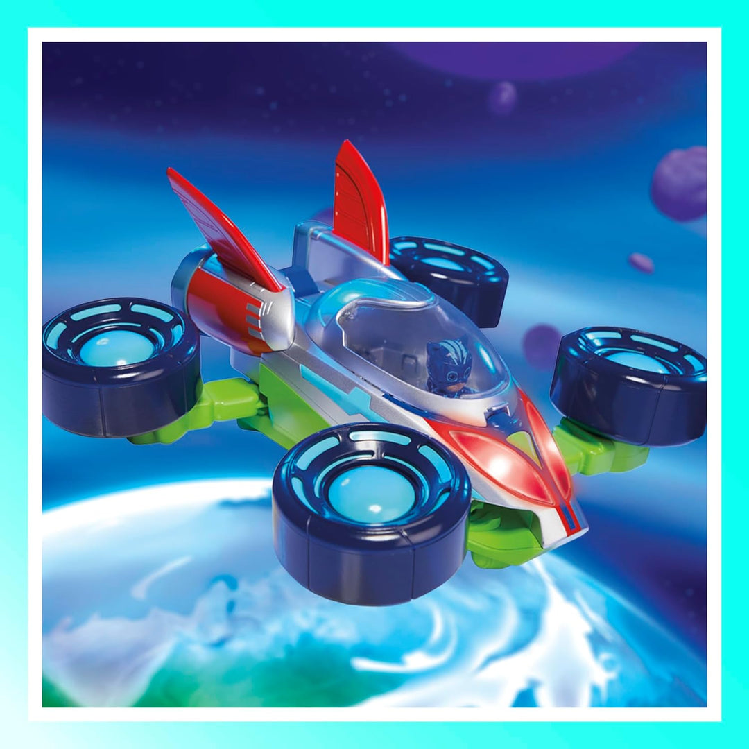 PJ Masks Power Heroes PJ Heldenfahrzeug, umbaubares Heldenblitz Fahrzeug der Powerhelden mit 3 Modi,