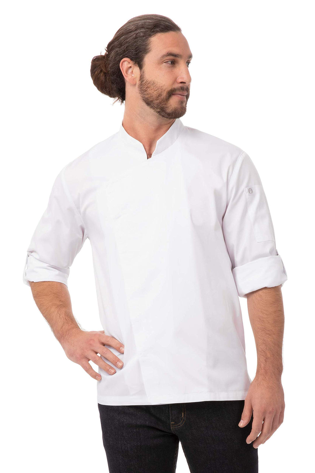 Chef Works Herren Lansing Kochmantel Kochjacken L Weiss, L Weiss