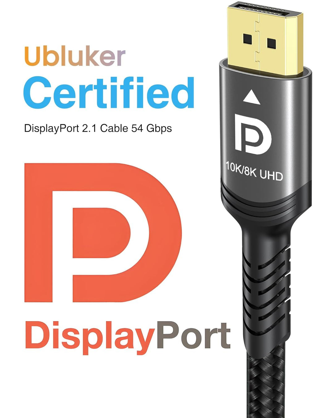 10K 8K 4K DisplayPort 2.1 Kabel 54Gbps 7.5M, VESA Zertifiziertes DP zu DP Kabel 4K 240Hz 144Hz 120Hz