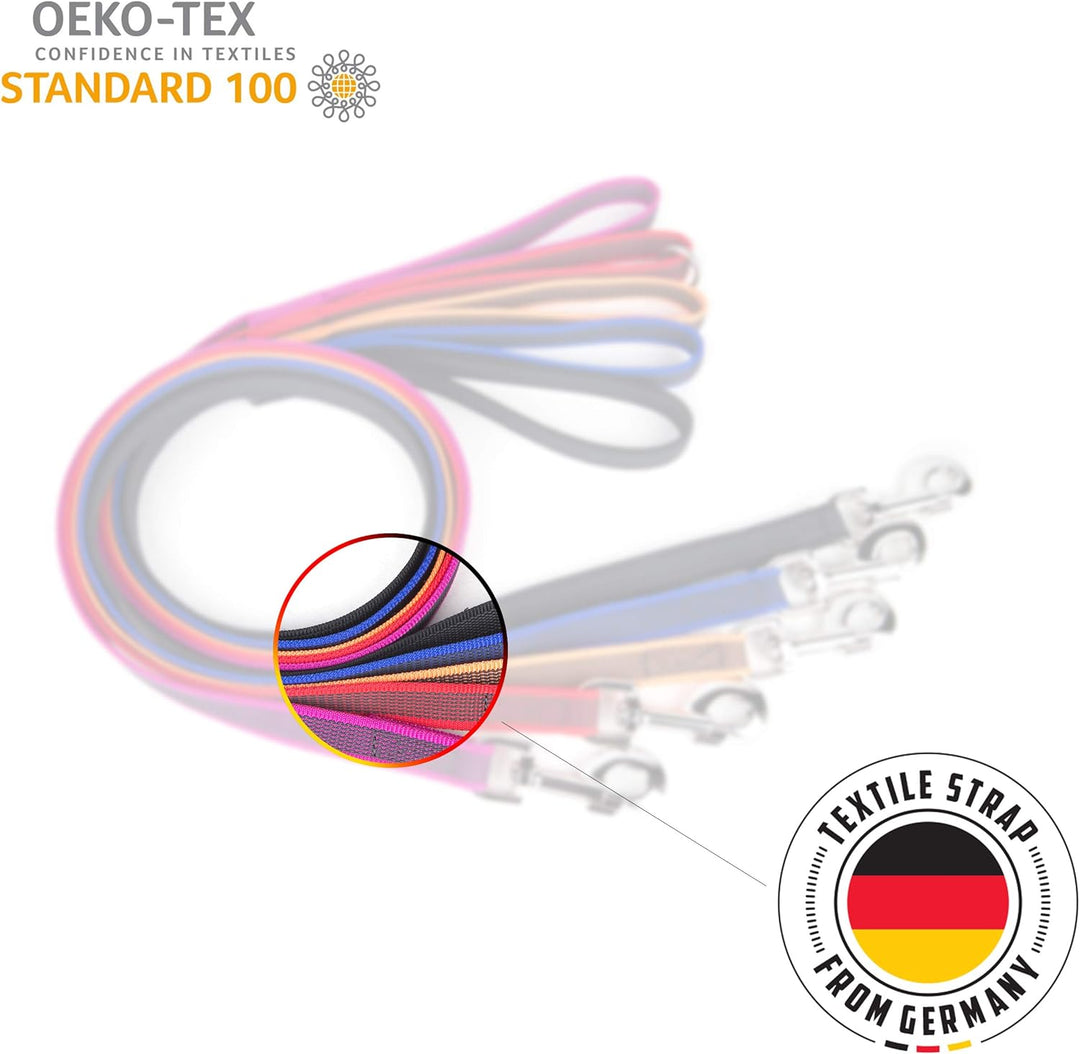 IDC Color &amp; Gray gumierte Leine, 20 mm x 10 m mit Schlaufe, Schwarz-Grau Schwarz-Grau 20 mm x 10 m (