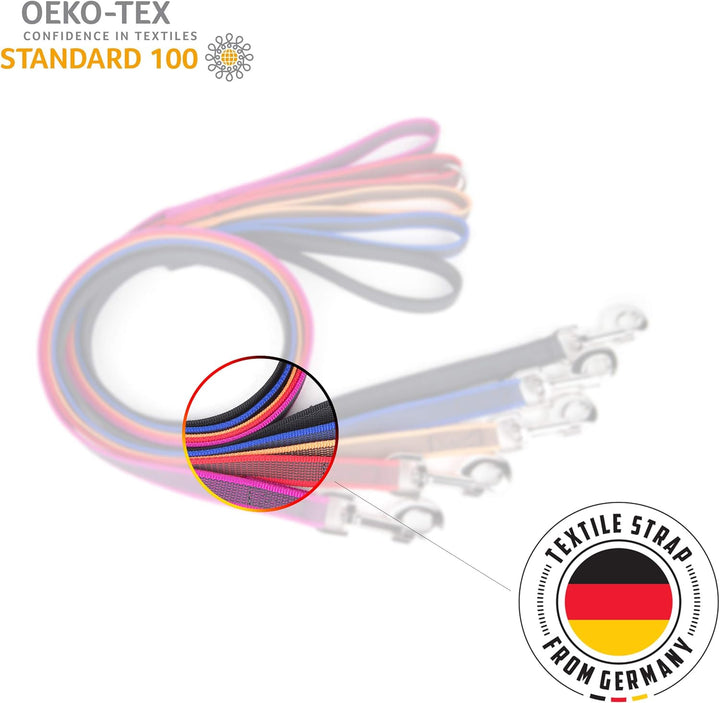 IDC Color &amp; Gray gumierte Leine, 20 mm x 10 m mit Schlaufe, Schwarz-Grau Schwarz-Grau 20 mm x 10 m (