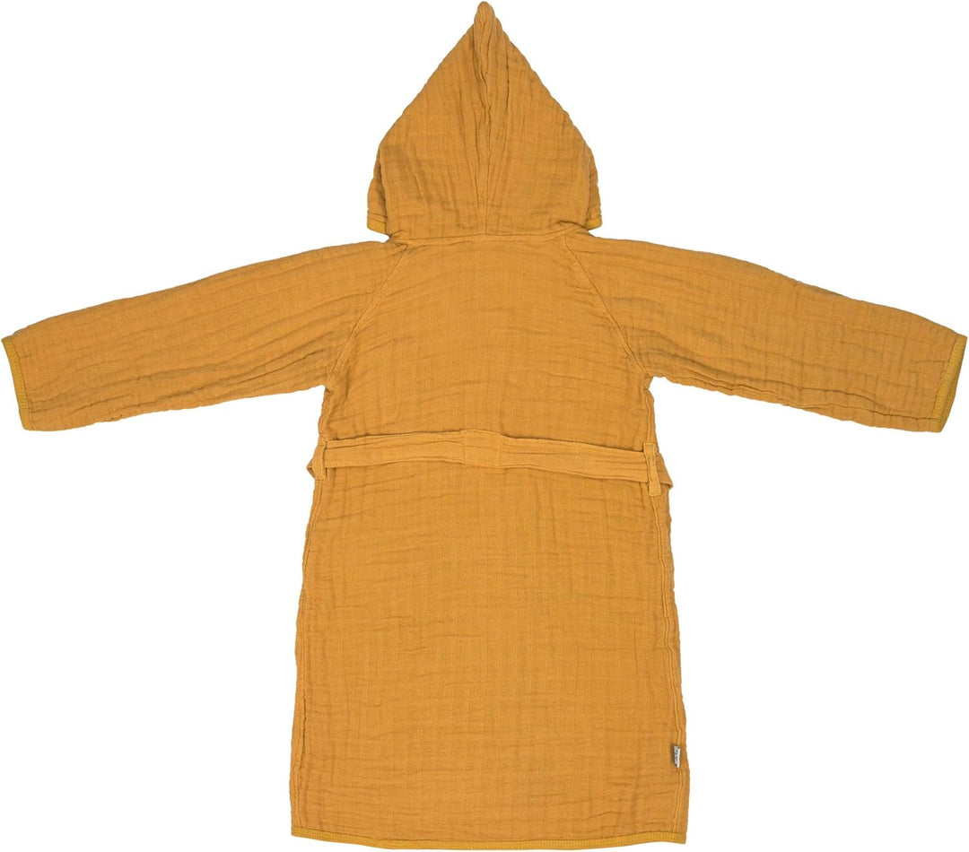 LÄSSIG Kinder Bademantel Baumwolle/Muslin Bathrobe 12-18 Monate Mustard, 12-18 Monate Mustard