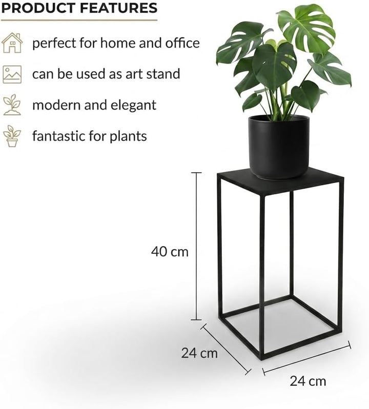 Metall Blumenständer Ständer für Blumentopf Modernes Loft Industriell Plant Stand (Schwarz), Schwarz