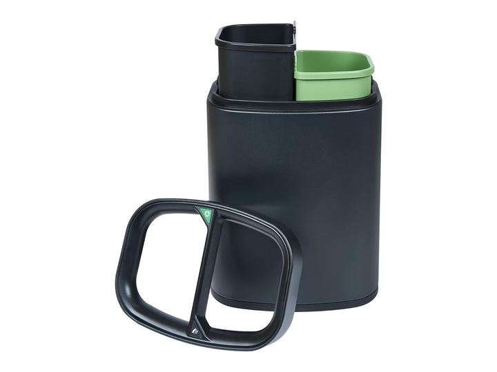 Corby Newport Doppel-Recyclingbehälter in Schwarz, Schwarz