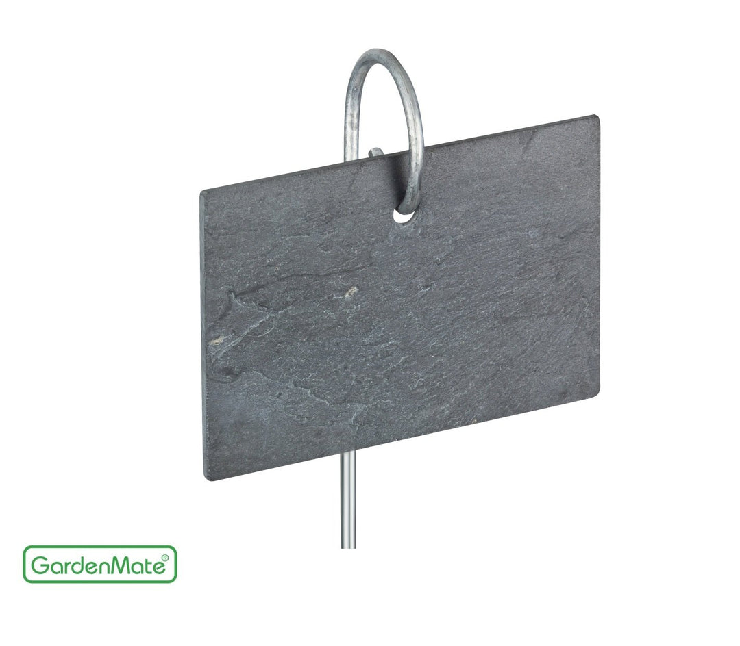GardenMate® 10er Set Schilder aus Schiefer mit Metallstab 55cm - Stil modern, Modern