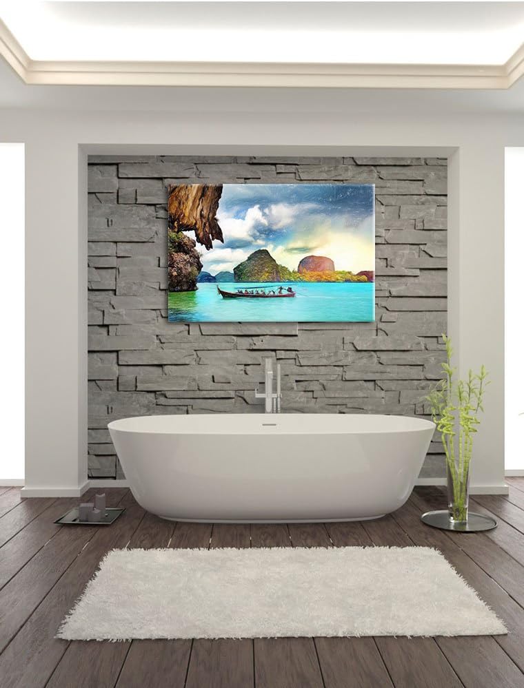 Pixxprint Thailand Phuket Playa Paradisiaca als Leinwandbild | Grösse: 100x70 cm | Wandbild| Kunstdr