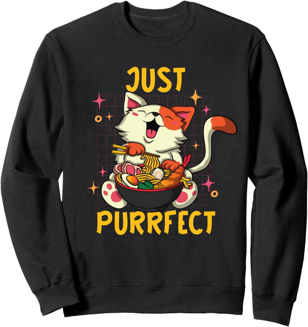 Just Purrfect Ramen Hauskatze Miezekatze Kätzchen Katze Sweatshirt