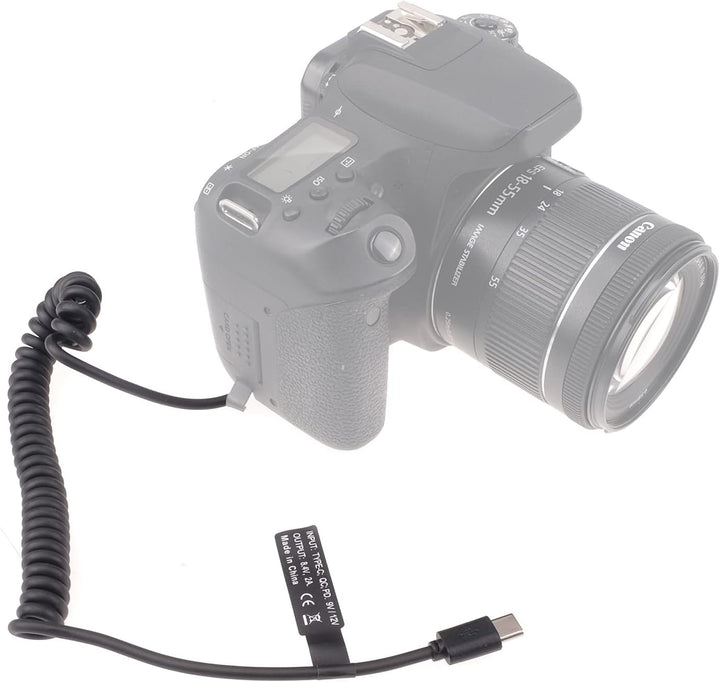 FOTGA USB-C Typ-C auf LP-E17 Federkabel DR-E18 Volldecodierungskabel für Canon EOS RP 77D 200D Mark