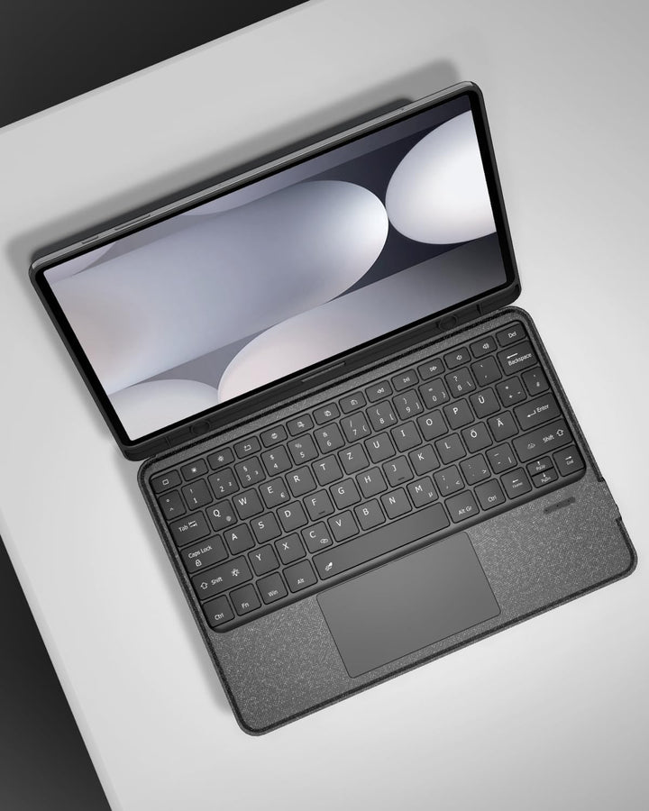 Doohoeek Tastatur Hülle mit LCD-Display für Samsung Galaxy Tab S10FE+ Plus 13,1 Zoll, Abnehmbare Blu