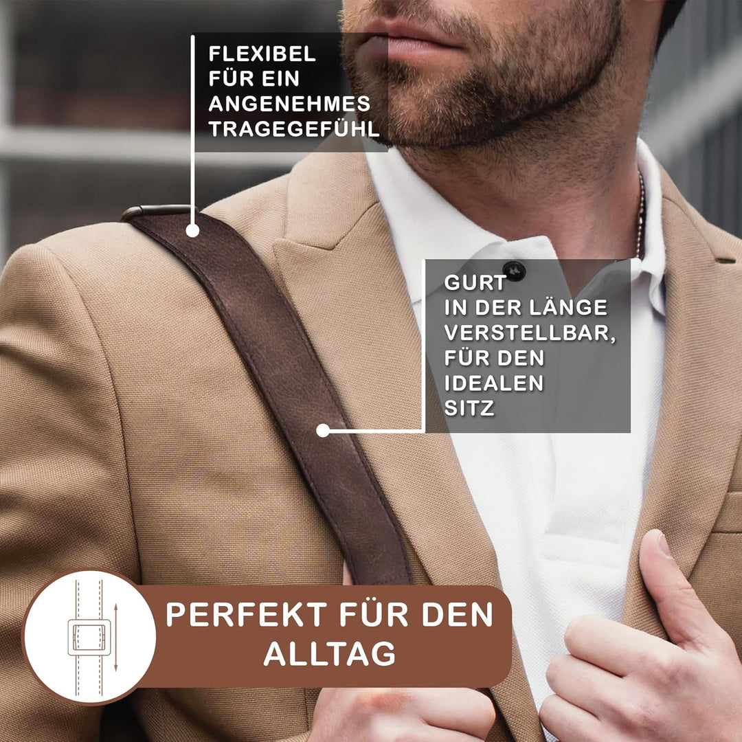 STILORD 'Tom' Vintage Leder Umhängetasche für Studium Uni Büro Arbeit 15 Zoll Laptoptasche DIN A4 Sc