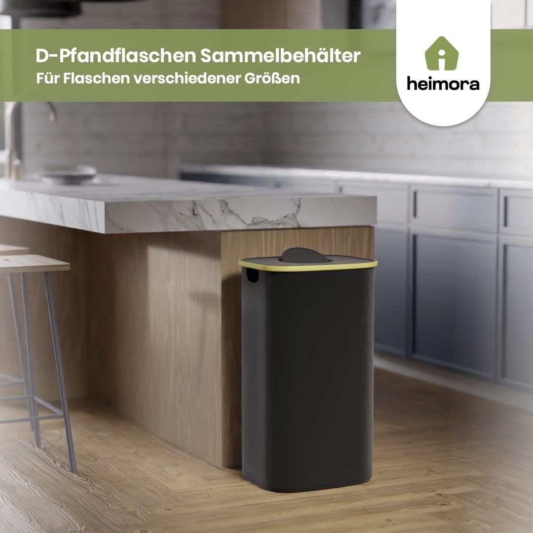 110L Pfandflaschen Sammelbehälter mit Deckel & 2 XXL Beuteln – Robuster Behälter für Leere Flaschen,