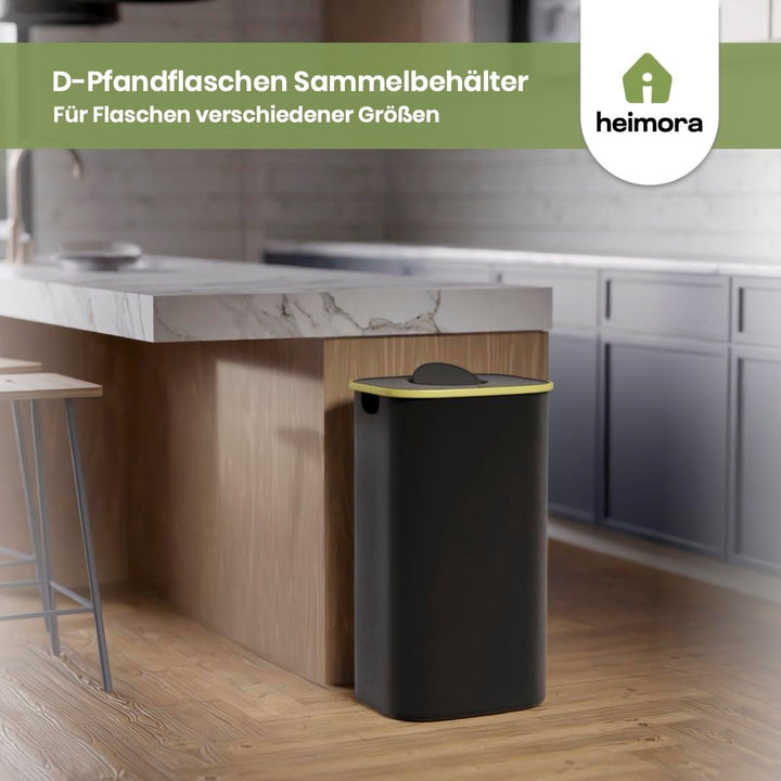 110L Pfandflaschen Sammelbehälter mit Deckel & 2 XXL Beuteln – Robuster Behälter für Leere Flaschen,