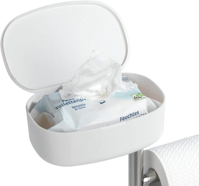 WENKO Stand WC-Garnitur mit Box Rivazza, Toilettenpapier-Halter mit Ablage, WC-Bürstenhalter, Ersatz