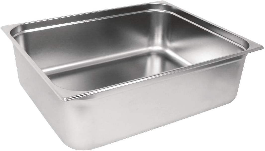 Vogue 2/1-Gastronorm-Wanne, Edelstahl, 200 mm, 650 x 530 mm, Lebensmittelbehälter für Restaurant 650