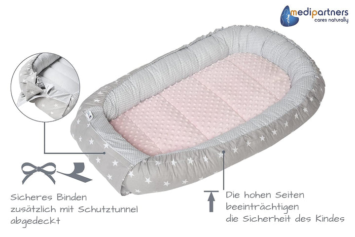 Medi Partners 5 teilig Babynestchen Set Babynest 100x60x15 herausnehmbarer Einsatz Bett Kuschelnest
