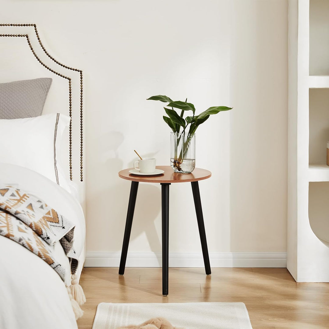 APICIZON Beistelltisch Rund Holz Couchtisch klein Wohnzimmer Schlafzimmer Tisch Beistelltische,mit B