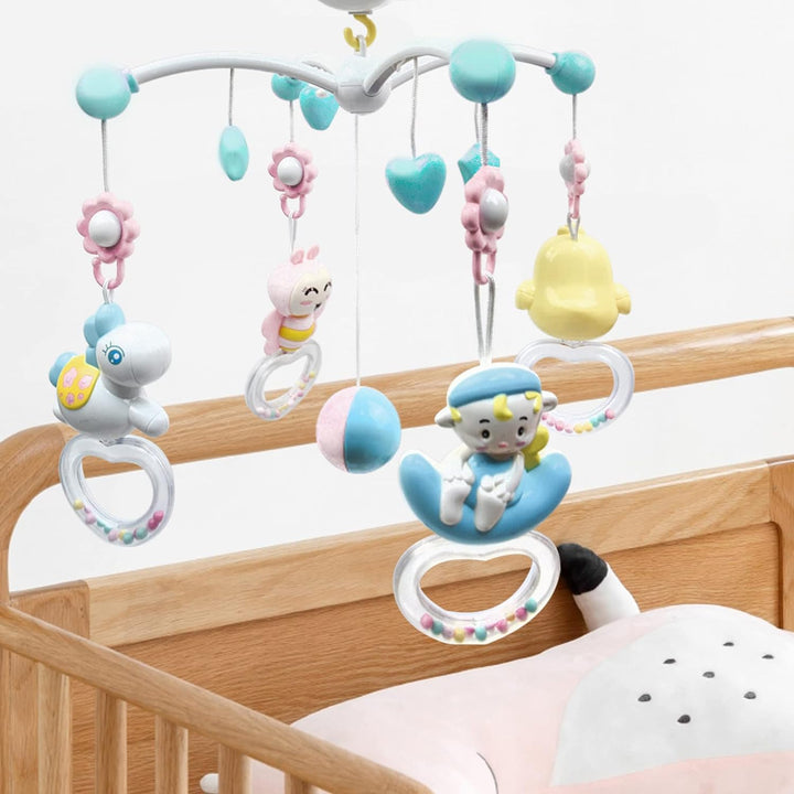 Coriver Mobile Baby, 360 ° Drehbares Mobile Babybett mit Musik Licht Projektor und Fernbedienung Spi