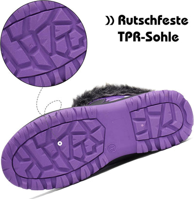 Mishansha Kinder Winterstiefel Gefüttert Wasserdichte Rutschfest Schneestiefel für Mädchen Jungen, G