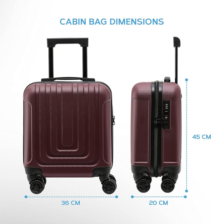 Flight Knight Premium 2er-Set Hartschalen-Handgepack - 8 Spinner-Rollen - TSA-Schloss & USB-Anschlus